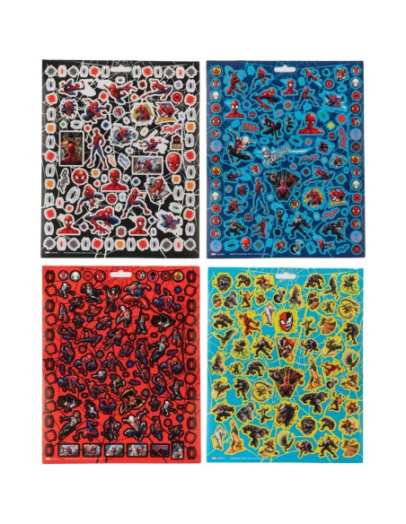 Stickers Spiderman Marvel 14 Hojas + 1200 Stickers Puffy