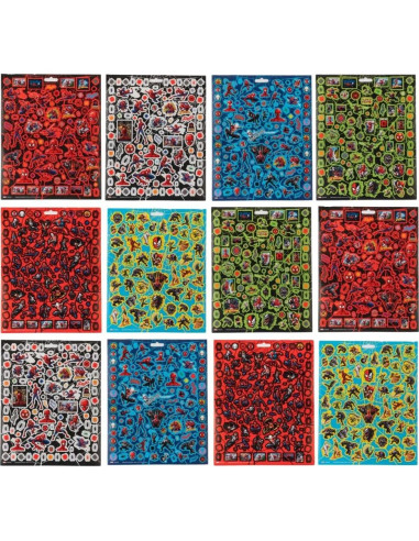 Stickers Spiderman Marvel 14 Hojas + 1200 Stickers Puffy