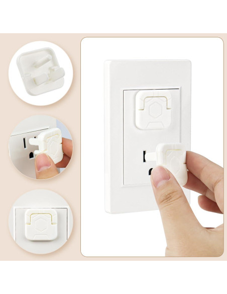 30 Cubiertas de Enchufe de Seguridad para Bebés - ABS Blanco