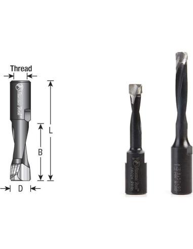 Broca Amana Tool 14mm 2 Flautas Punta Carburo para Festool