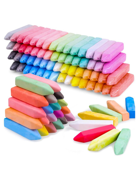 Juego de 60 Tizas Gigantes para Acera Bkpvr Multicolor