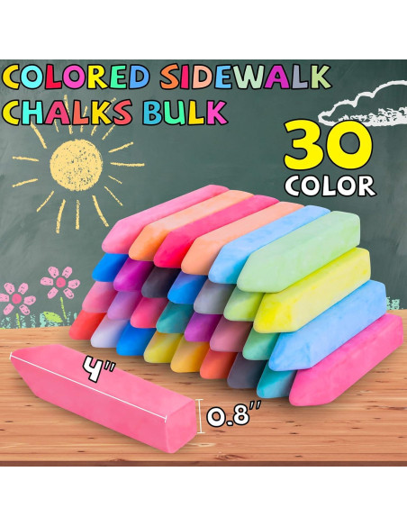 Juego de 60 Tizas Gigantes para Acera Bkpvr Multicolor