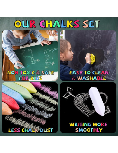 Juego de 60 Tizas Gigantes para Acera Bkpvr Multicolor