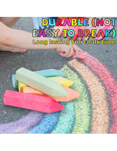 Juego de 60 Tizas Gigantes para Acera Bkpvr Multicolor