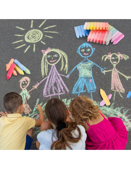 Juego de 60 Tizas Gigantes para Acera Bkpvr Multicolor