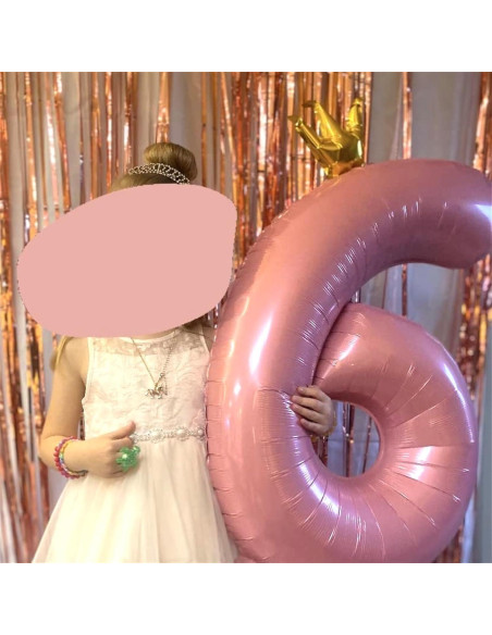 Globo de Número 6 Rosa Claro 101,6 cm para Fiestas