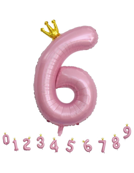 Globo de Número 6 Rosa Claro 101,6 cm para Fiestas