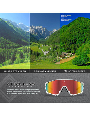 Gafas de sol ATTCL UV 400 para ciclismo y deportes al aire libre
