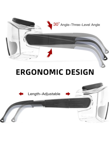 Gafas de Seguridad Antiempañante Ajustables para Sobre Gafas