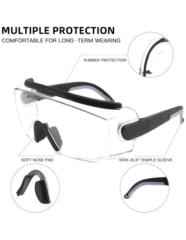 Gafas de Seguridad Antiempañante Ajustables para Sobre Gafas