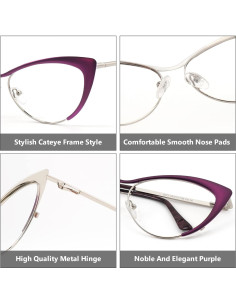 Gafas de luz azul Zeelool VFM0176 estilo gato para mujer 2