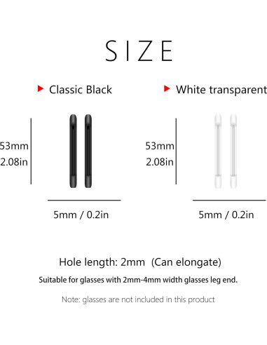 16 Fundas de Silicona para Patas de Gafas - Antideslizantes