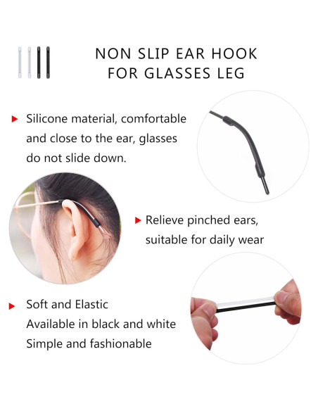 16 Fundas de Silicona para Patas de Gafas - Antideslizantes