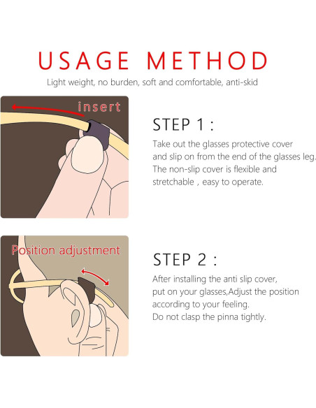 16 Fundas de Silicona para Patas de Gafas - Antideslizantes