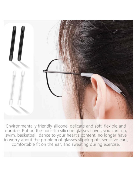 16 Fundas de Silicona para Patas de Gafas - Antideslizantes