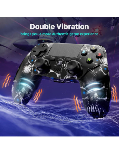 Controlador ISHAKO PS4 Inalámbrico Doble Shock Negro