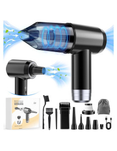 Aspiradora Portátil Inalámbrica Ehoyal 12000Pa 6 en 1 Negra