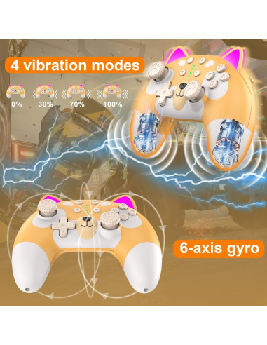 Controlador Pro Inalámbrico Perrito Lindo para Switch y PC