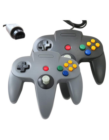 Paquete de 2 Controladores Joystick Loner para Nintendo 64