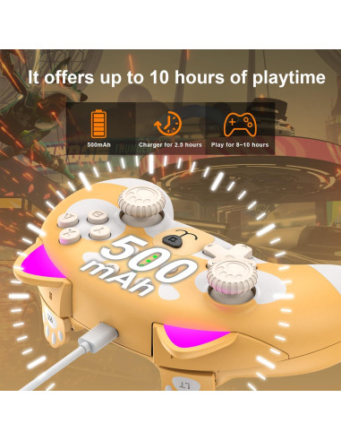 Controlador Pro Inalámbrico Perrito Lindo para Switch y PC