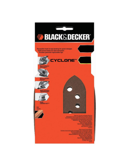 Papel de Lija Grano 80 Black & Decker 74-671 - 5 Unidades Papel de Lija Grano 80 Black & Decker 74-671 - 5 Unidades