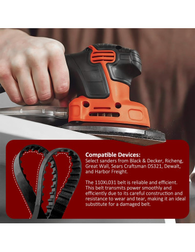 Correa de Tiempo HASMX 110XL031 para Lijadora Black & Decker