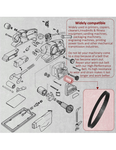 Correa de Tiempo HASMX 110XL031 para Lijadora Black & Decker