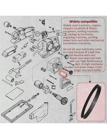 Correa de Tiempo HASMX 110XL031 para Lijadora Black & Decker