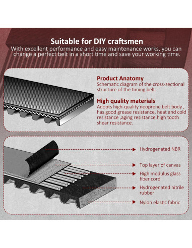 Correa de Tiempo HASMX 110XL031 para Lijadora Black & Decker