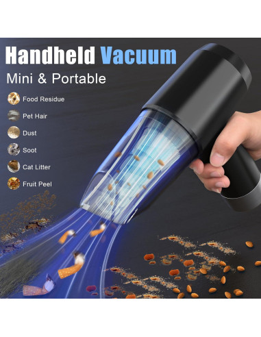 Aspiradora Portátil Inalámbrica Ehoyal 12000Pa 6 en 1 Negra