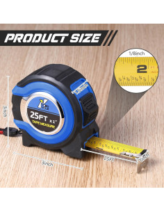 Cinta Métrica Youyole 5 Piezas 7.62m Fácil de Leer 2