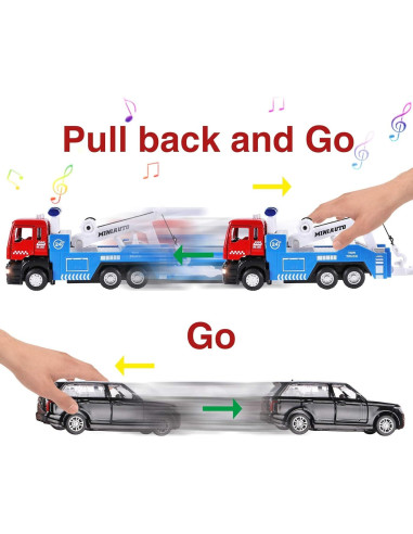 Camiones de Juguete Winrayk 4Pcs con Luz y Sonido 1:50