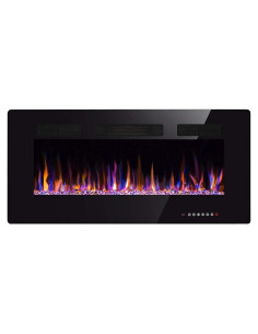 Chimenea eléctrica empotrada Xbeauty 30" 1500W LED negra