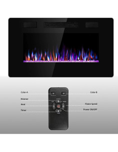 Chimenea Eléctrica 30" Antarctic Star Montada en Pared con Llama LED 2