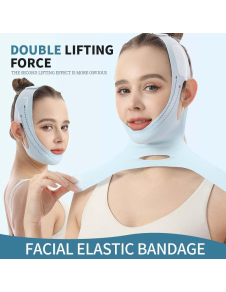 Mascarilla V-Line Reutilizable TOSOUATOP Azul Efecto Elevador