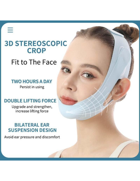 Mascarilla V-Line Reutilizable TOSOUATOP Azul Efecto Elevador