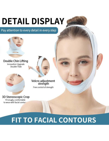 Mascarilla V-Line Reutilizable TOSOUATOP Azul Efecto Elevador