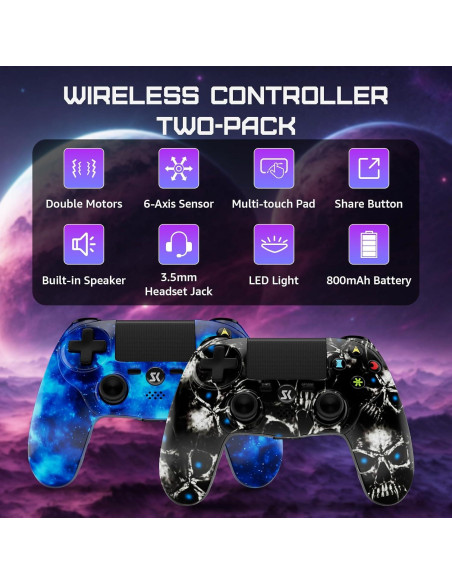 Controlador Inalámbrico ISHAKO para PS4 - Doble Vibración, 800mAh
