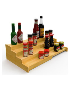 Organizador de Especias VOPOG 4 Niveles Bambú Expandible