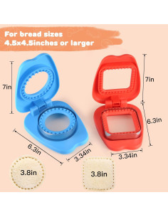 Cortador y Sellador de Sándwich 2 en 1 Vethwal 2PCS 2