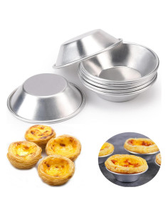 25 Moldes Redondos de Acero Inoxidable Manwetye 7.87cm