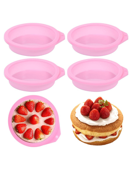 4 Moldes de Silicona para Huevos Aysatogc Rosa 11.8cm