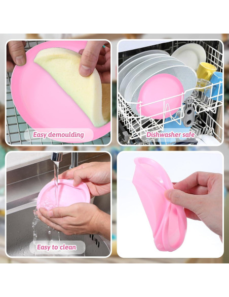 4 Moldes de Silicona para Huevos Aysatogc Rosa 11.8cm