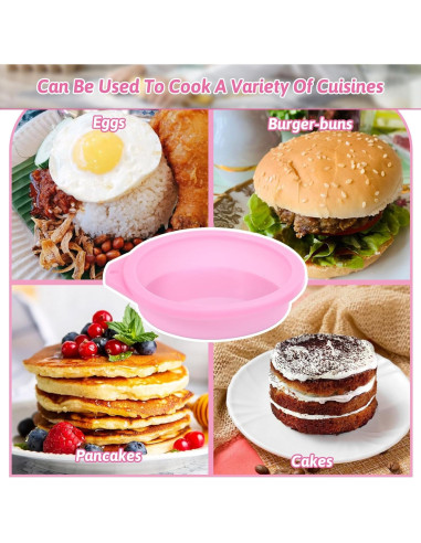 4 Moldes de Silicona para Huevos Aysatogc Rosa 11.8cm