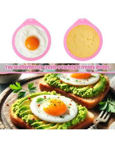 4 Moldes de Silicona para Huevos Aysatogc Rosa 11.8cm