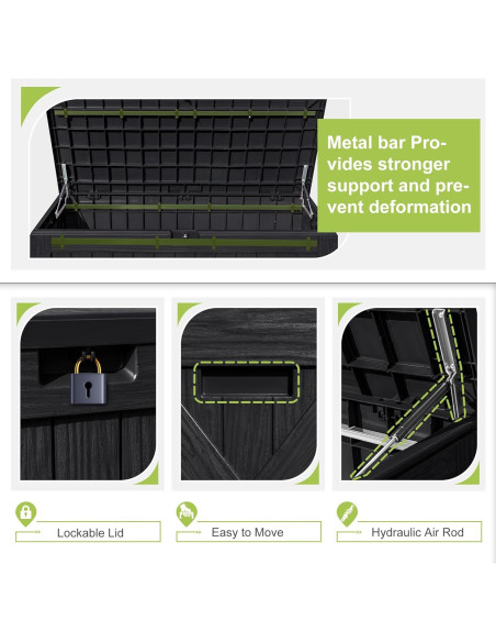 Caja de Almacenamiento Greesum 120 Galones Impermeable Negra