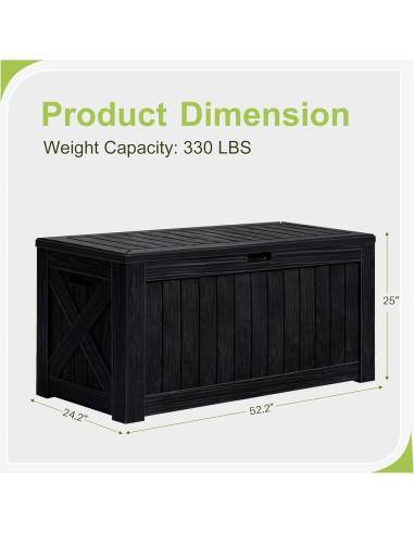 Caja de Almacenamiento Greesum 120 Galones Impermeable Negra