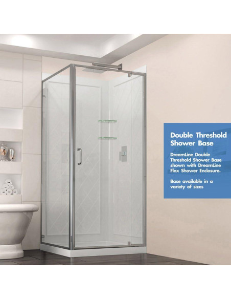 Base de Ducha DreamLine SlimLine 81x81 cm Doble Umbral Blanco