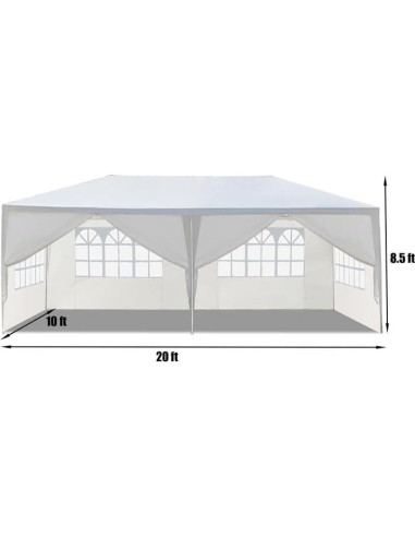 Carpa Pop Up Blanca 600x300 cm con Paredes Removibles