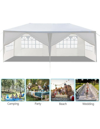 Carpa Pop Up Blanca 600x300 cm con Paredes Removibles